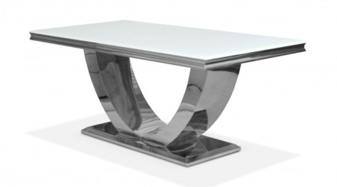 Stół CHX893 nowoczesny ze stali szlachetnej, szklanym lub marmurowym blatem