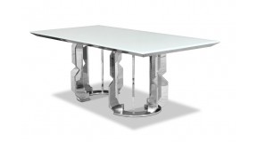 Stół CHX1018 w stylu GLAMOUR, stal szlachetna hartowane szkło marmur
