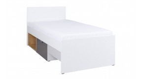 Łóżko 90X200 młodzieżowe biało-szare z szufladą DEMO 15 