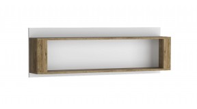 Półka ścienna prostokątna biało-drewniana LIVINIO 12