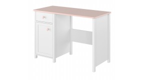 LUNA LN-03 - biurko 1d1s - biały/różowy