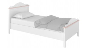 LUNA łóżko z materacem - biały/różowy