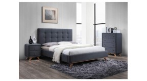 MELISSA nowoczesne łóżko sypialniane 160x200 tapicerowane tkaniną