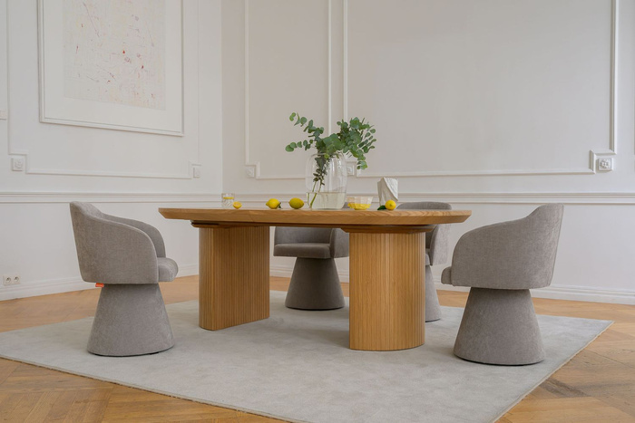 Stół Paweł rozkładany na ryflowanej nodze 110 cm x 200 - 300 cm T72