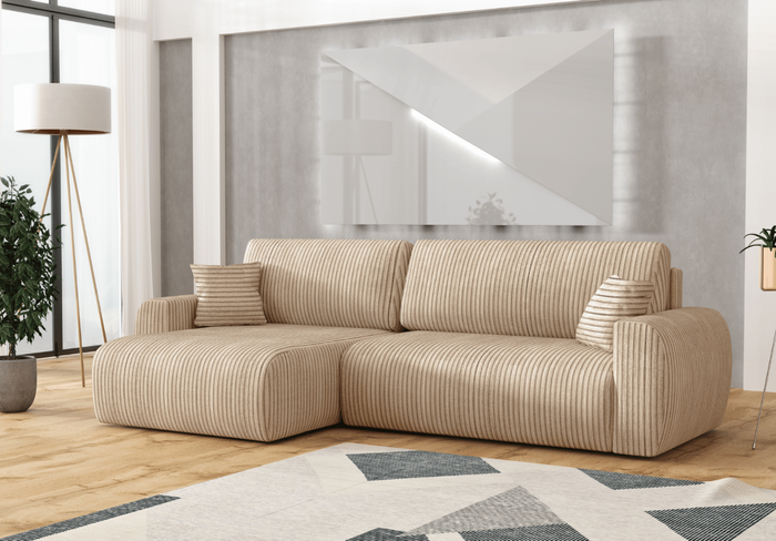 Narożnik lewostronny z funkcją spania DORATO L 250x142 cm