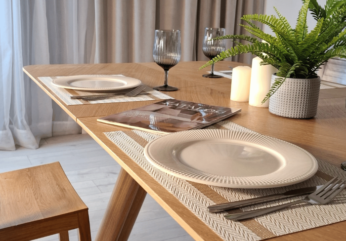 Stół prostokątny, drewniany, rozkładany MATEUSZ T75 100x180-380 cm