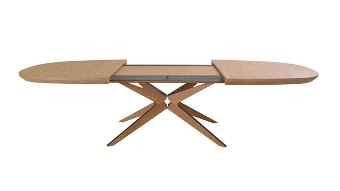 Owalny dębowy stół Gniewsko rozkładany 110 cm x 200-300 cm T79