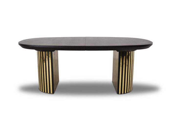 Stół Ludwik rozkładany na ryflowanej nodze 110 cm x 200 - 300 cm T72 GLAM