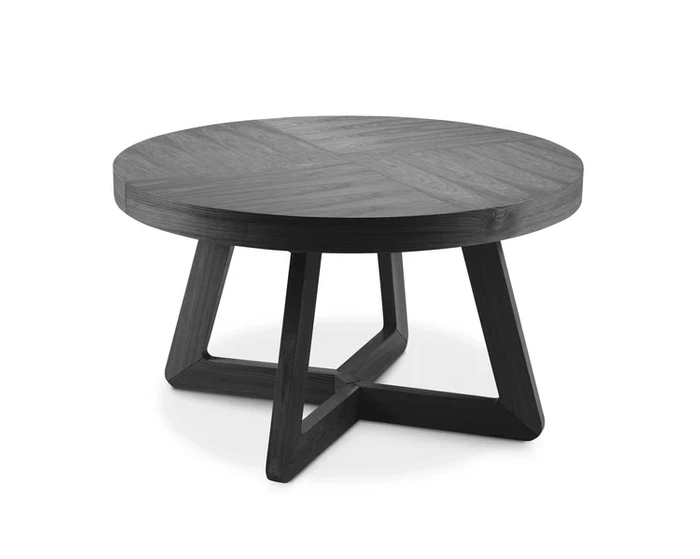 Stół Olaf okrągły drewniany  rozkładany czarny 130 cm - 230 cm T40