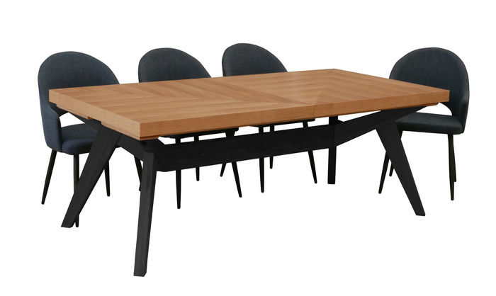 Stół Wacław prostokątny drewniany rozkładany w stylu rustykalnym 100 cm x 160 - 260 cm T48