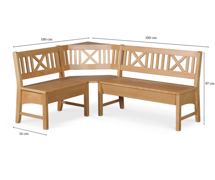Drewniany narożnik kuchenny BONN 130-130 cm