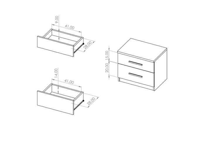 Stolik nocny Bianca 45x50 cm