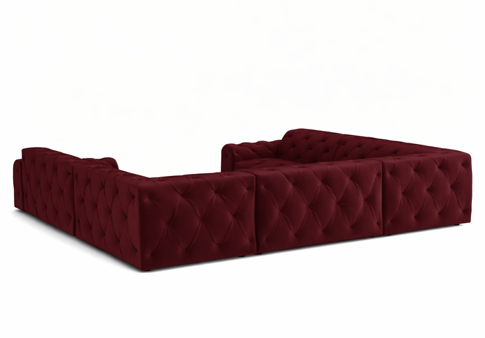 Narożnik U z eleganckimi pikowaniami CANDY 318x254 cm