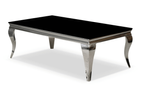 Stolik kawowy glamour – czarny blat, chromowana podstawa 130x70x45 cm