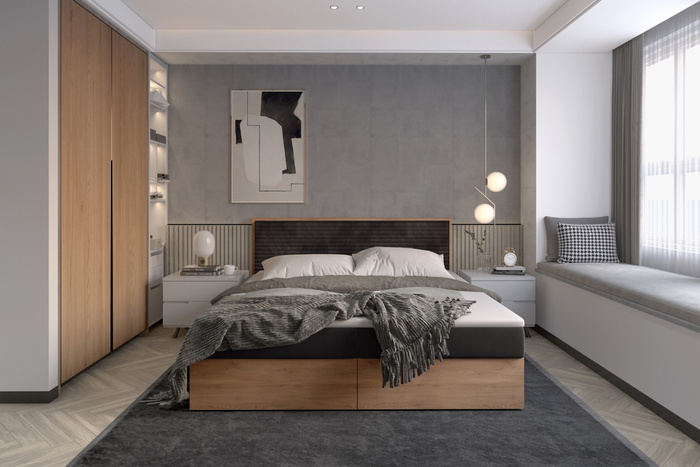 Łóżko Kontynentalne ERIS WOVEN 200x200cm