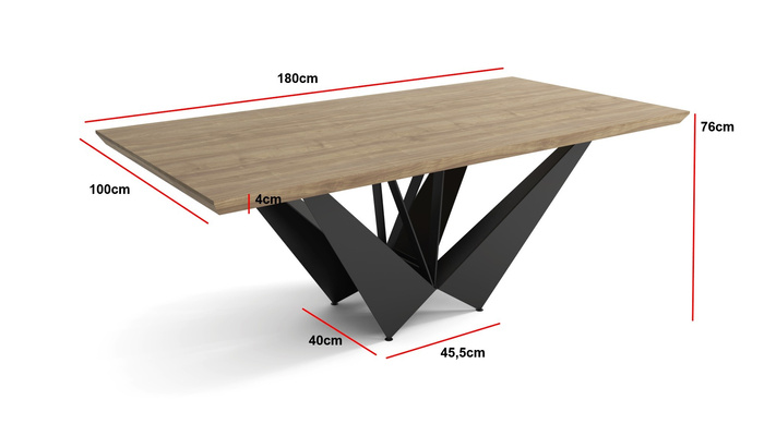 STÓŁ LOFTOWY FORNIROWANY NA METALOWYCH NOGACH PRESTON
