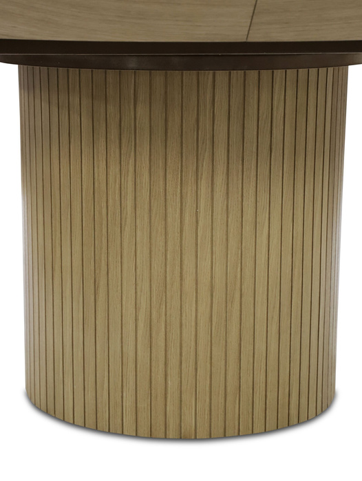 Stół okrągły, rozkładany na ryflowanej nodze DARIUSZ T68 130-180 cm