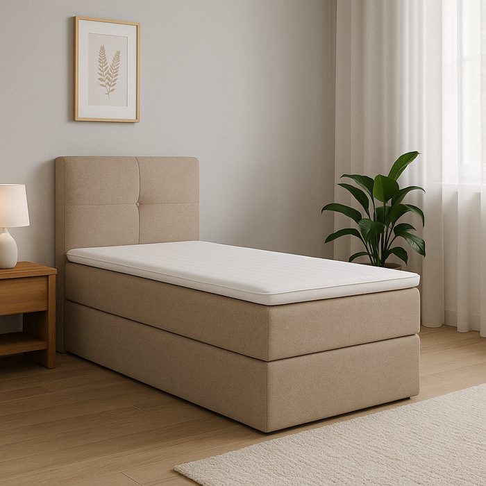 Łóżko kontynentalne Diego 80x200 z topperem i pojemnikiem na pościel 