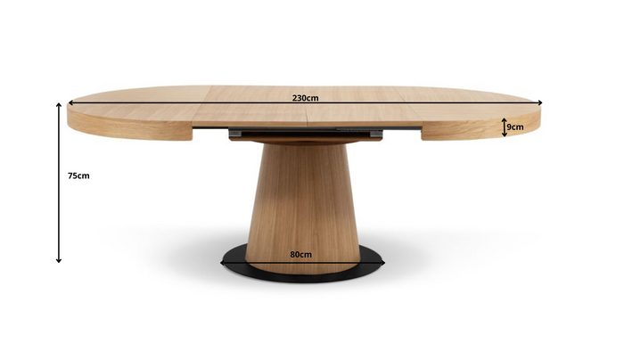 Stół Teofil nowoczesny, okrągły, rozkładany 130 cm - 230 cm T74