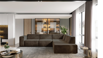 Nowoczesny narożnik modułowy do salonu Gaba A 285x254 cm