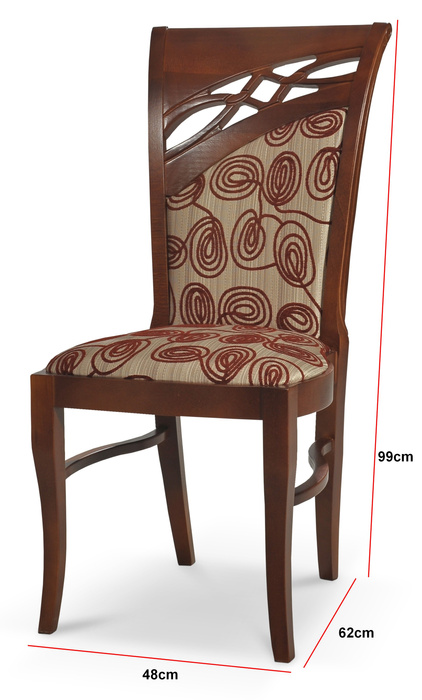 KLASYCZNE KRZESŁO ZE ZDOBIONYM OPARCIEM C54