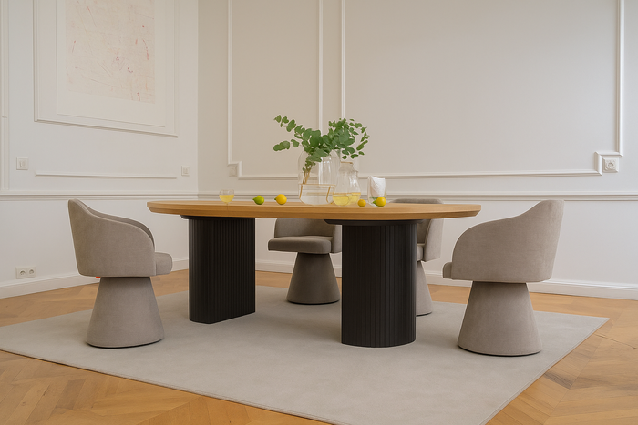 Stół Paweł rozkładany na ryflowanej nodze 110 cm x 200 - 300 cm T72