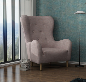 BENITO tapicerowany stylowy fotel uszak 103x90 cm