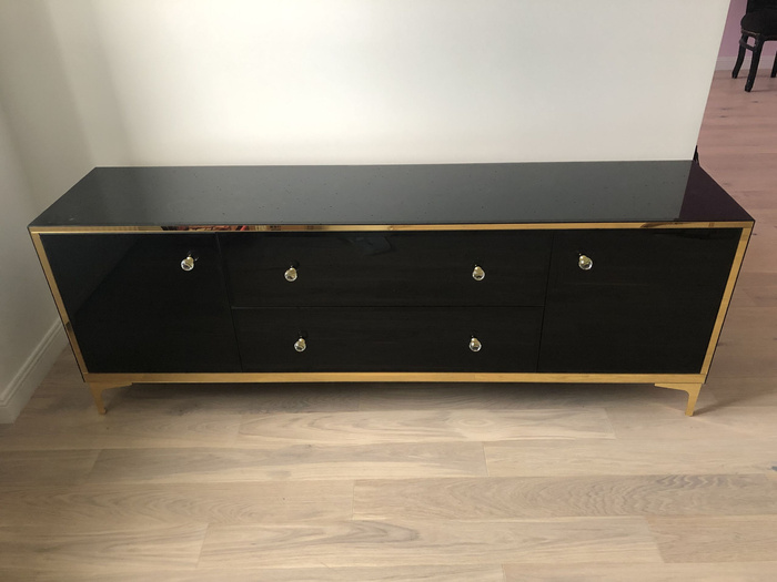 Komoda z czarnego szkła Australia 170x60x40 cm