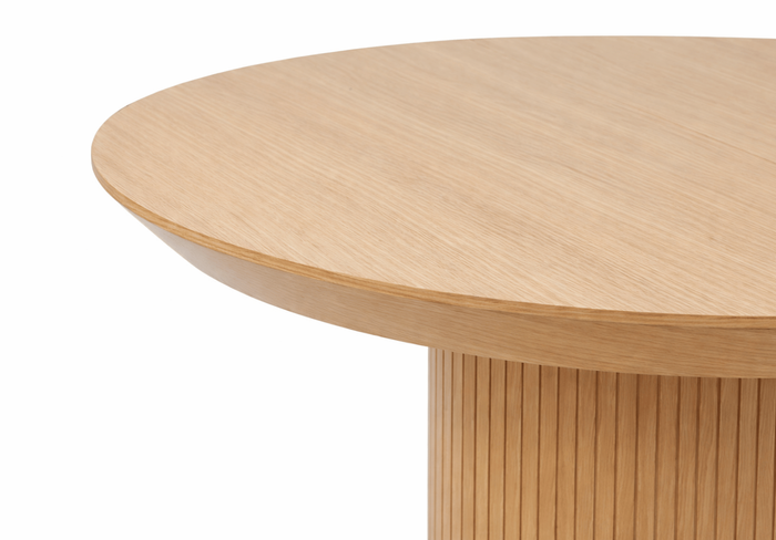 Stół okrągły, rozkładany na ryflowanej nodze DARIUSZ T68 130-180 cm