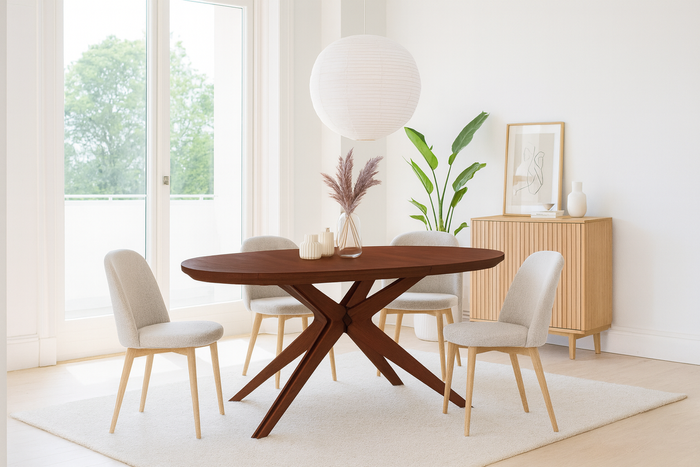 Owalny dębowy stół Gniewsko rozkładany 110 cm x 200-300 cm T79