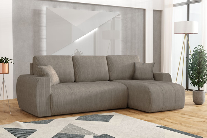 Narożnik prawostronny z funkcją spania L MOET mini 250x142 cm