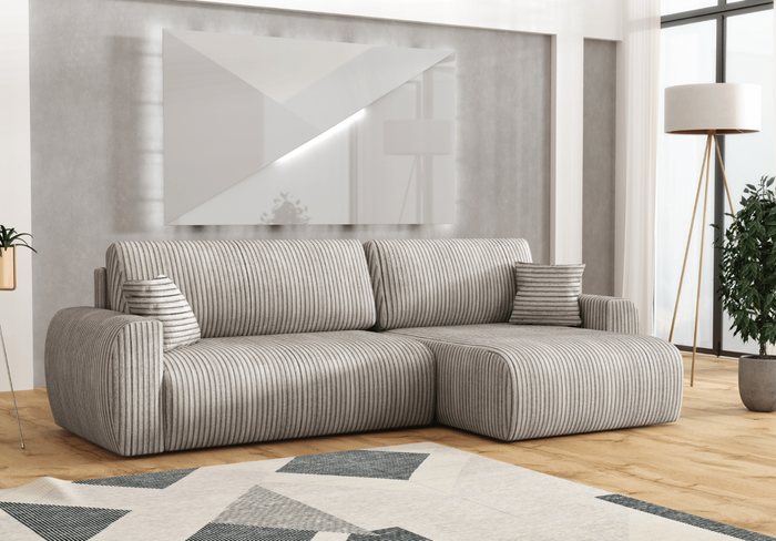 Narożnik prawostronny z funkcją spania DORATO L 250x142 cm
