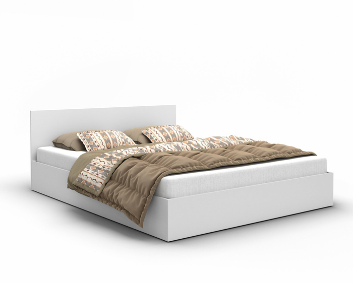 Łóżko drewniane białe z materacem ATENA 160x200cm