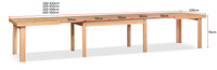 Duży stół prostokątny rozkładany 100 cm x 200 - 450 cm T52