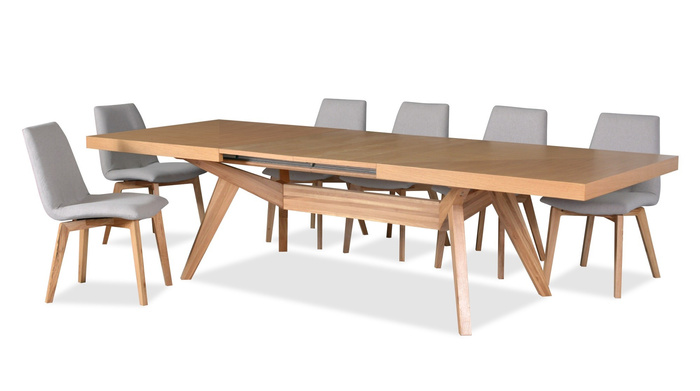 Stół Wacław prostokątny drewniany rozkładany w stylu rustykalnym dąb naturalny 100 cm x 160 - 260 cm T48