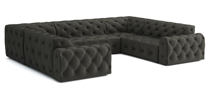 Stylowy narożnik z eleganckimi pikowaniami Candy 318x254 cm