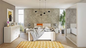 Szafa przesuwna z lustrem o szerokości 150 x 215 cm Bianca