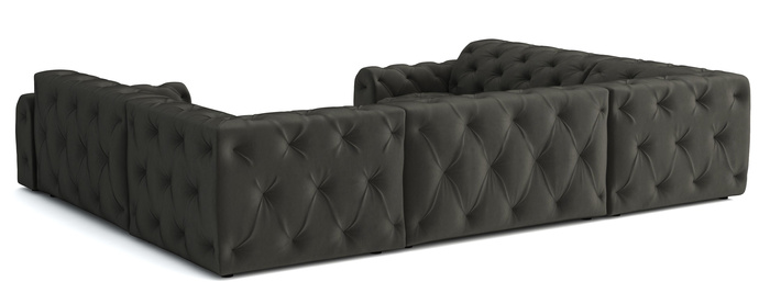 Stylowy narożnik z eleganckimi pikowaniami Candy 318x254 cm