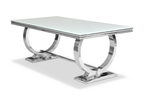 Stół glamour – biały blat, chromowana podstawa 100x240 cm