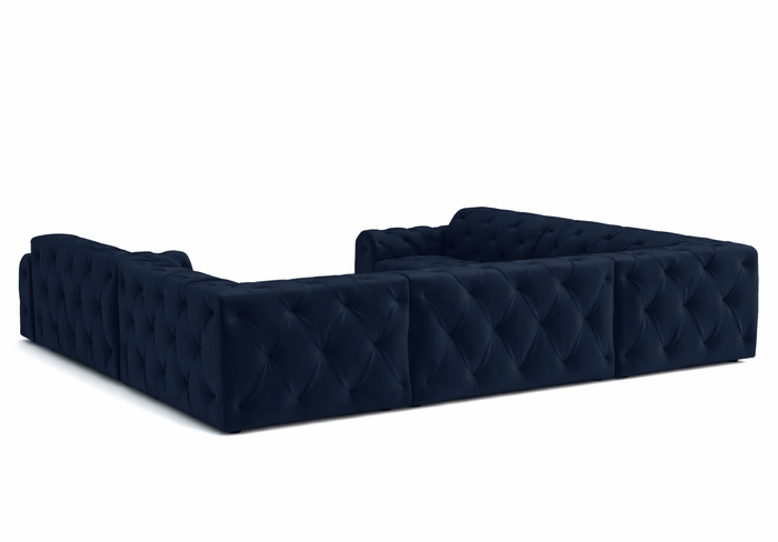 Narożnik U z eleganckimi pikowaniami CANDY 318x254 cm