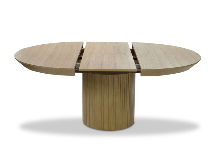 Stół okrągły, rozkładany na ryflowanej nodze DARIUSZ T68 130-180 cm