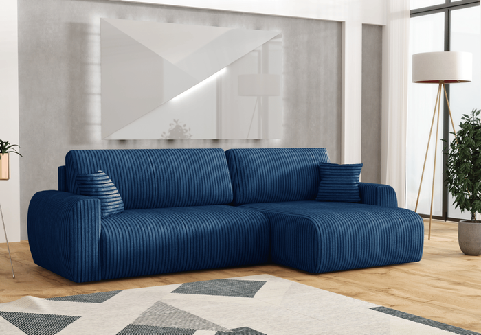 Narożnik prawostronny z funkcją spania DORATO L 250x142 cm