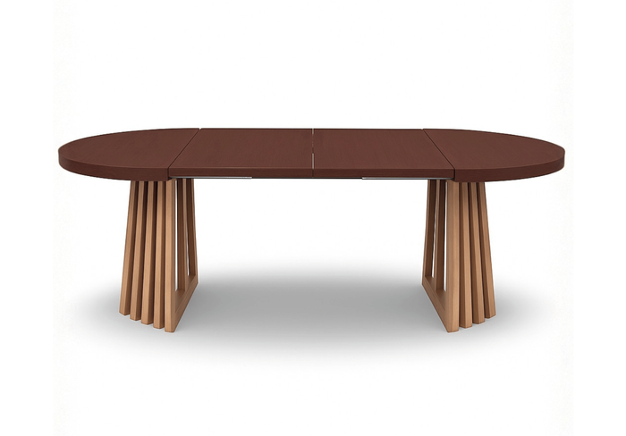 Stół okrągły, rozkładany na ażurowej nodze BARTEK T77 110-210 cm