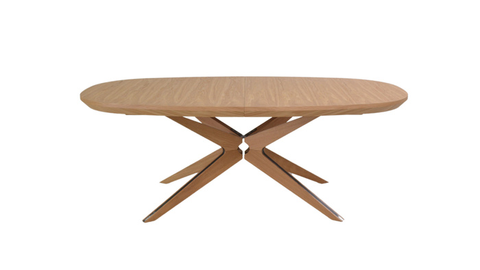 Owalny dębowy stół Gniewsko rozkładany 110 cm x 200-300 cm T79