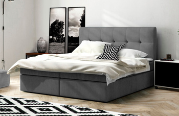 Łóżko kontynentalne Diego 160x200 z topperem i 2 pojemnikami na pościel