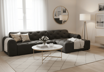 Narożnik z eleganckimi pikowaniami CANDY 260x170 cm