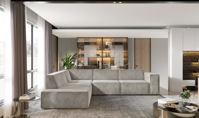 Nowoczesny narożnik modułowy do salonu Gaba A  285x254 cm