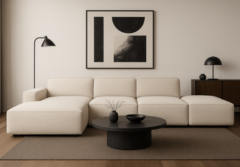 Narożnik 5-osobowy lewostronny z pufą LUCAS 340x166 cm