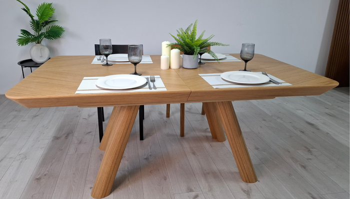 Stół Mateusz prostokątny drewniany rozkładany 100 cm x 180 - 380 cm T75