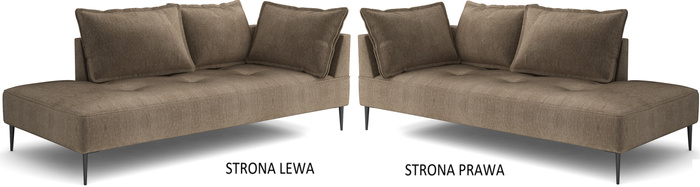 Milford szezlong/ leżanka nowoczesna na metalowych nóżkach 220x96 cm 